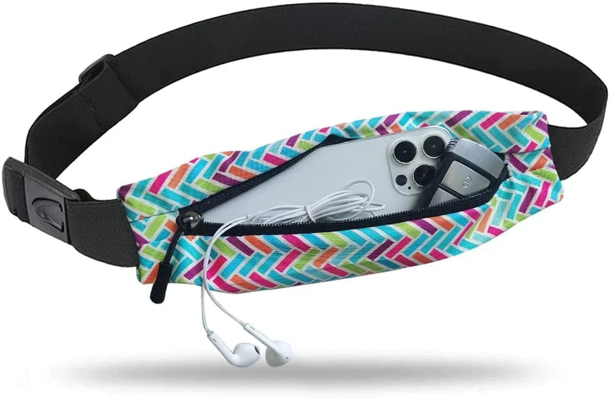 Slim Running Belt for Women Men,Runners Fanny Pack Phone Holder,Run Pouch Waist Belt for Workout Jogging,Money Belt Running Gift Gear Accessories Compatible with Iphone 13 12 Pro Max (Black)