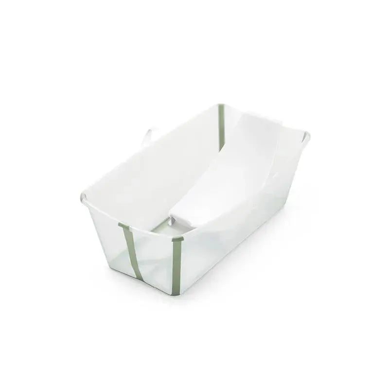 Stokke - Flexi Bath Bundle (Tub & Newborn Support), Transparent Green