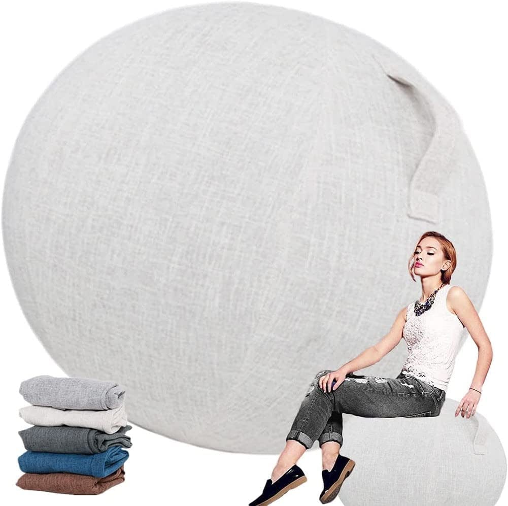 STZXDP 75Cm Durable Yoga Ball Cover, Gym Ball Cover Exercise Pilates Ball Cover,Sitting Ball Dustproof Covers Storage Bag with Carry Handle for Balance Stability Fitness 4,75CM