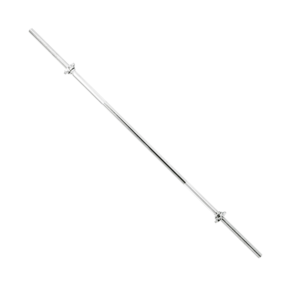 60'' Chrome Barbell Bar, 1'' Diameter Threaded w/ Ring Collar