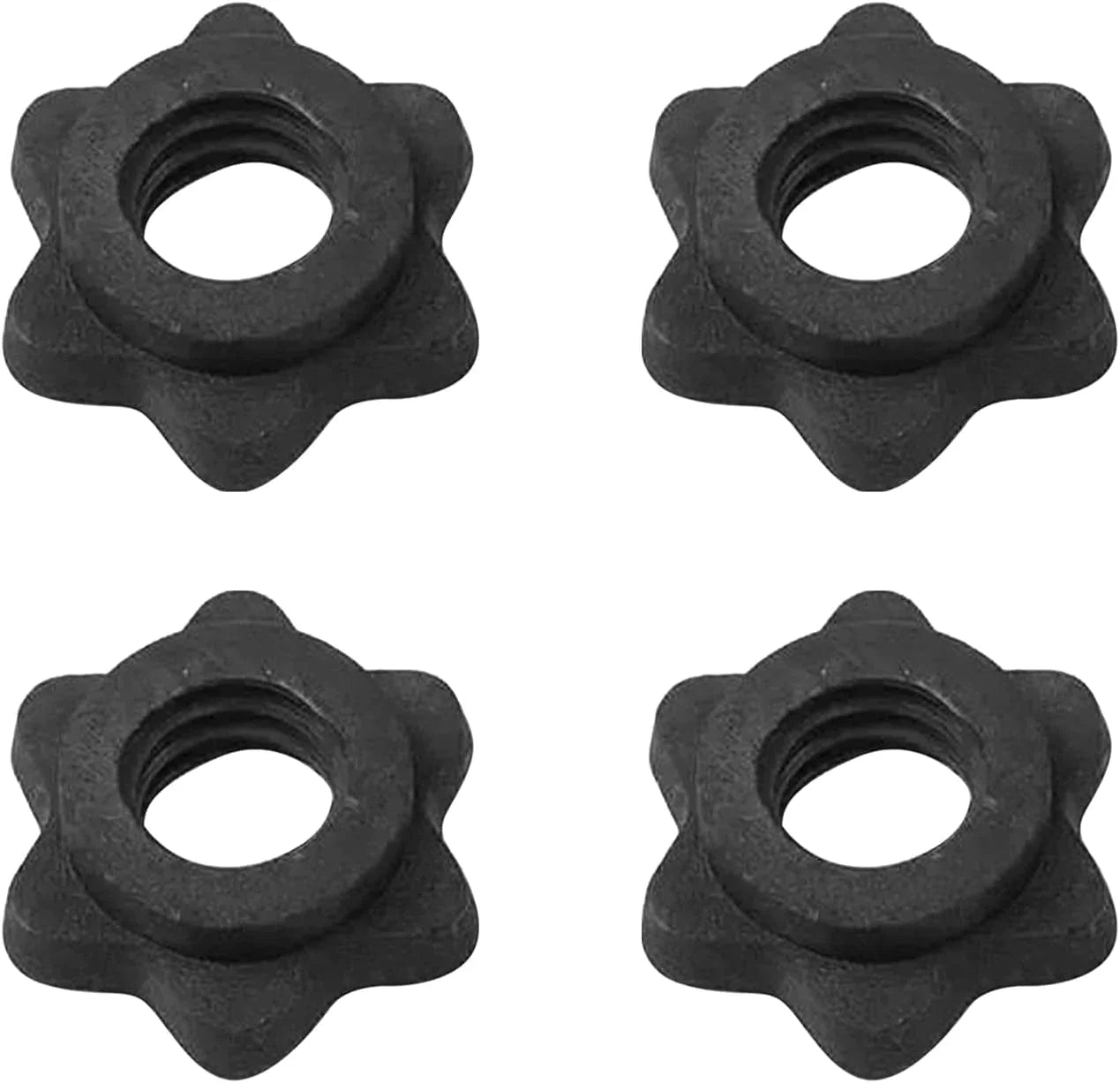 SYCOOVEN 4Pcs Spinlock Collars, 25Mm Dumbbell Hex Nut, Anti-Slip Spin-Lock Collars Screw Clamps for Dumbell Weight Lifting Fitness Training Practical Training Rod Accessories