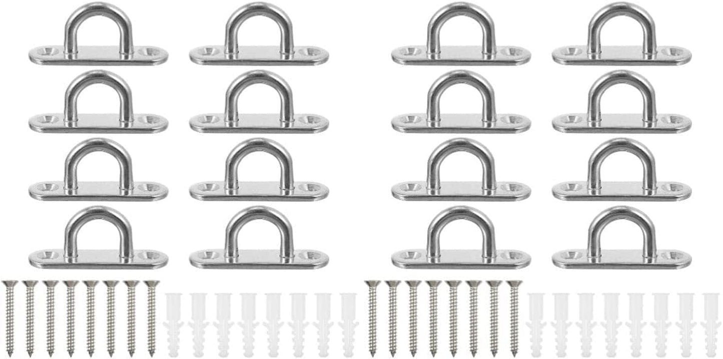 TEHAUX 24Pcs Staple Ceiling Silver Durable Fixed Chair Steel Hook Loop Gym for Plates Hardware Hooks Hammock Marine Suspension Trainer Mount Air Stainless Anchor Yoga Strap Swing Bracket