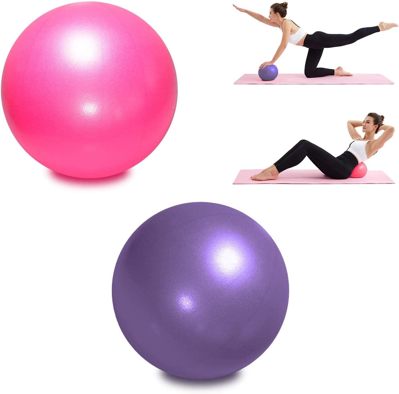 Topbine 9 Inch Exercise Pilates Ball -(2 Pcs) Stability Ball for Yoga, Barre, Training and Physical Therapy- Improves Balance, Core Strength, Back Pain & Posture- Comes with Inflatable Straw
