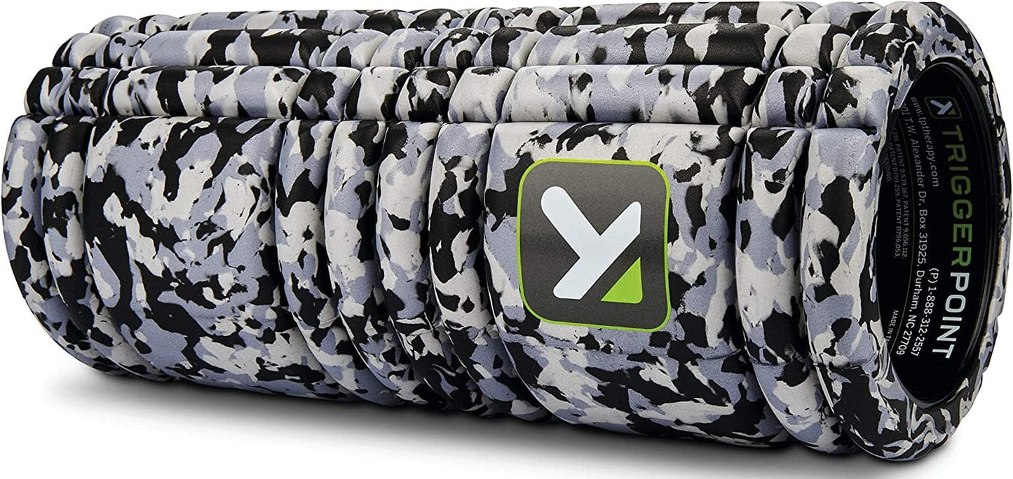 TRIGGERPOINT Grid Foam Roller, Deep Tissue Muscle Massage, Versatile Foam Roller, Multi Purpose, with Free Online Instructional Videos, Grey Camo, 13''/33Cm