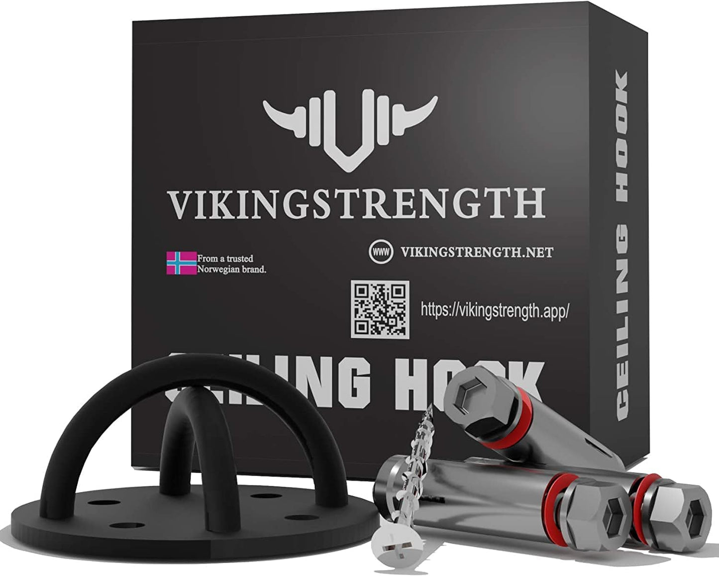 VIKINGSTRENGTH Ceiling Hook Mount Battle Rope Anchor for Suspension Straps Yoga Swing Brackets Resistance Trainer Wall Mount Anchor for Gymnastic Rings Boxing Equipment Heavy Bag