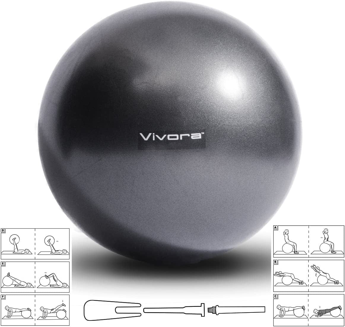 Vivora Exercise Ball Chair (65Cm and 75Cm) Workout Guide Hand Pump, Stability Fitness, Balance Yoga - Professional anti Burst Gym Equipment, Core Therapy Pregnancy Birthing Ball Quality & Strength