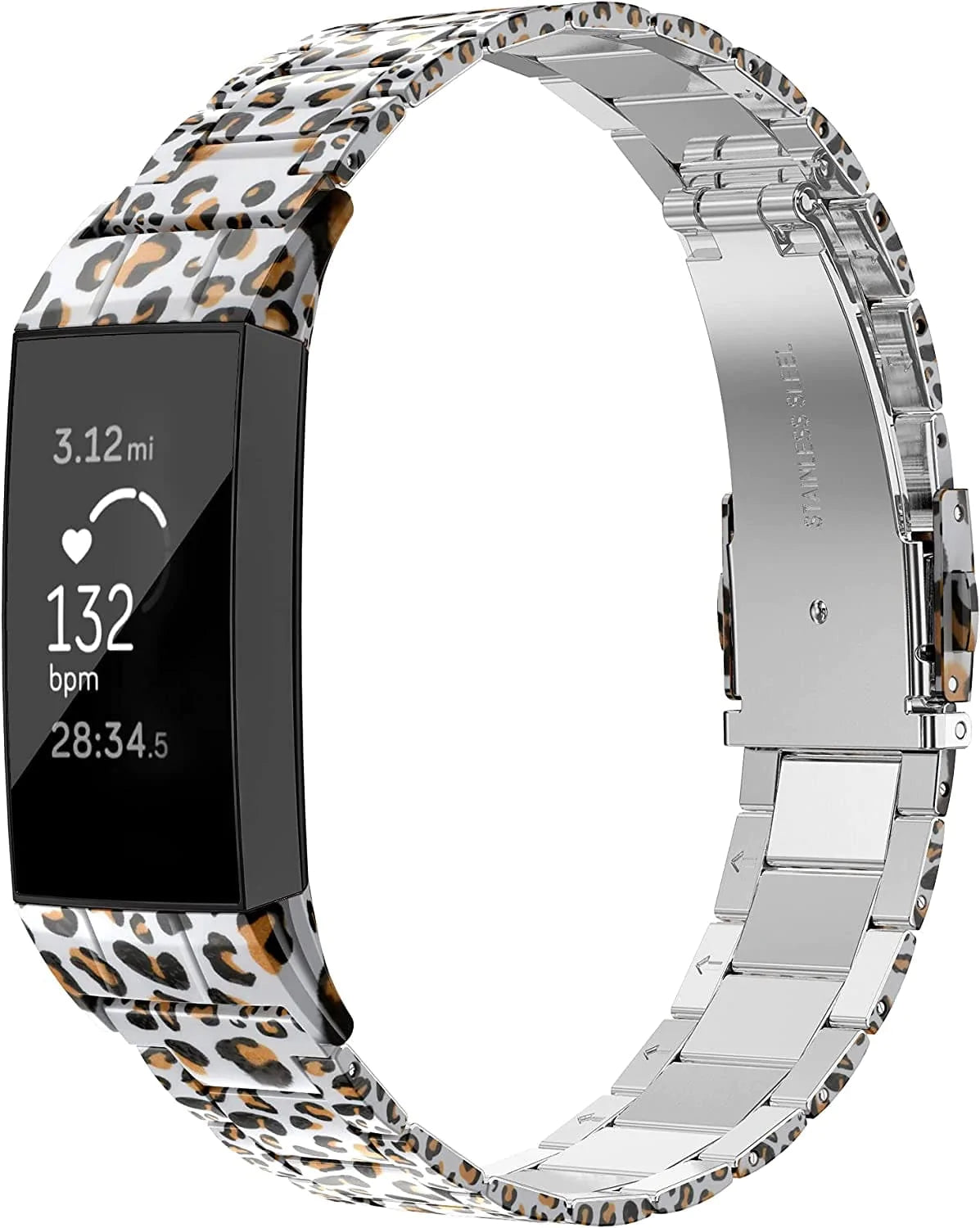 Wearlizer Stainless Steel Band Compatible for Fitbit Charge 3/Fitbit Charge 4/Charge 3 SE Bandswomen Men,Ultra-Thin Lightweight Replacement Strap Wristbands Accessories for Fitbit Charge 3 (Rosegold)