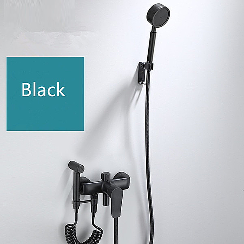 black shower faucet