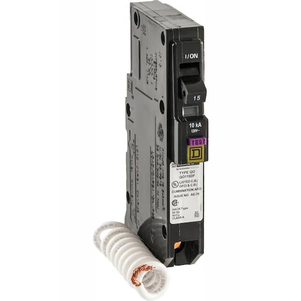 Circuit Breaker QO 15 Amp Single-Pole Dual Function CAFCI GFCI