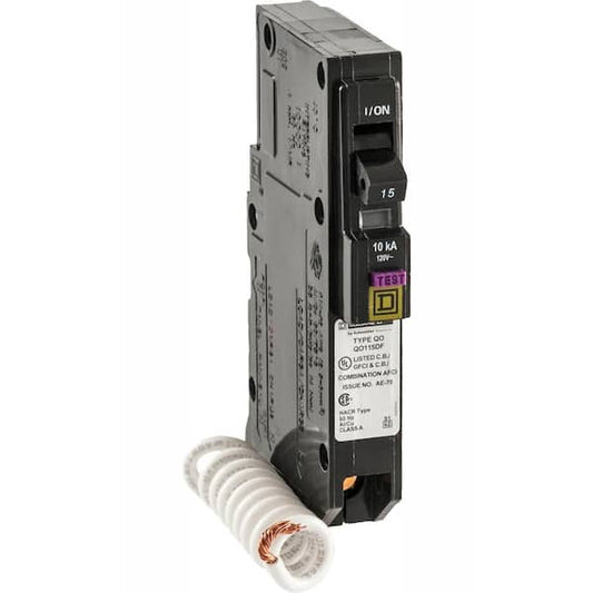 Circuit Breaker QO 15 Amp Single-Pole Dual Function CAFCI GFCI