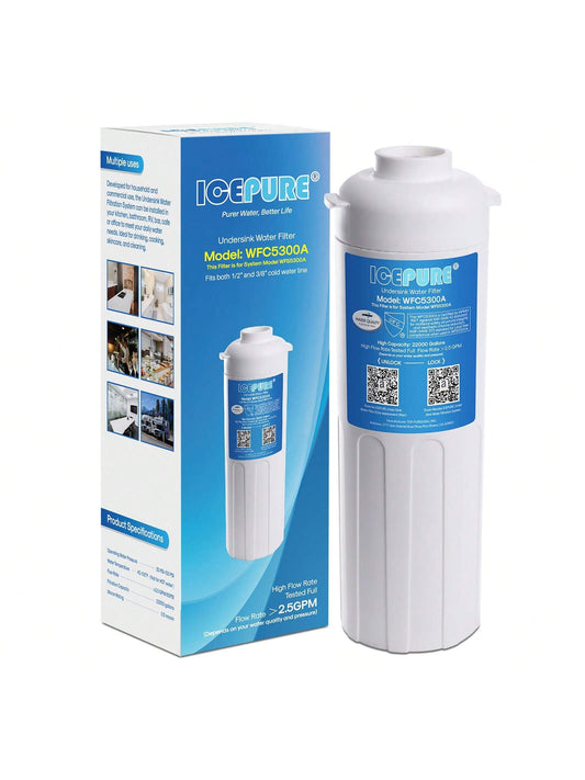 ICEPURE WFC5300A Under Sink Water Filter System, 3Years or 22K Gallons Ultra High Capacity, Replacement for ICEPURE WFS5300A Under Sink Water Filtration System, 0.5 Micron