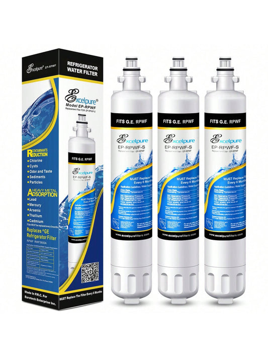 EXCELPURE RPWF Replacement For RPWF (Not RPWFE), RWF1063, RWF3600A, WSG-4, DWF-36, R-3600, MPF15350, OPFG3-RF300, Refrigerator Water Filter,3PACK