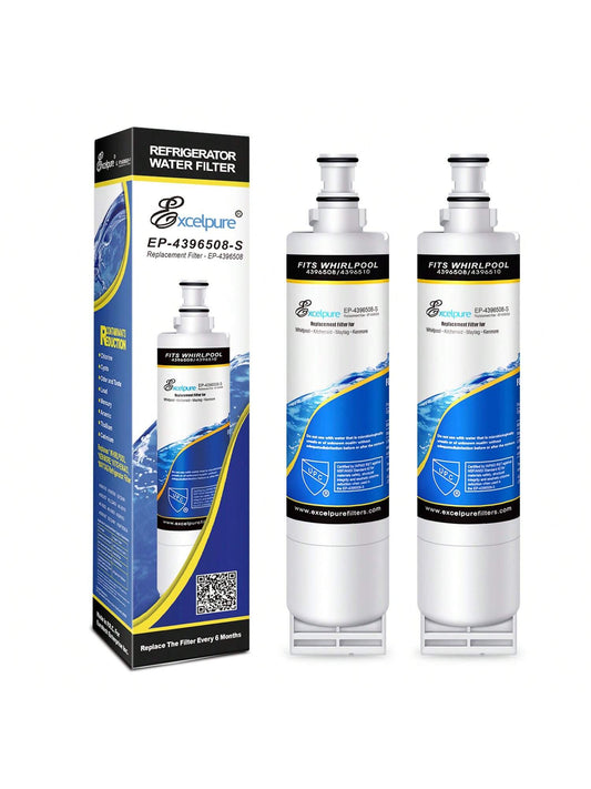 EXCELPURE 4396508 Refrigerator Water Filter Replacement For EveryDrop FILTER 5, EDR5RXD1,4396510, 4396509,4392857,Kenmore 9010,NL240,LC400v, WF285,R-9010,WF-NL300,WSW-1,2 PACK