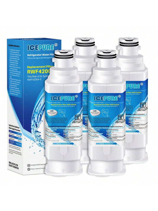 ICEPURE DA97-17376B Refrigerator Water Filter Replacement For DA97-08006C, HAF-QIN, HAF-QIN/EXP, RF23M8070SG, RF23M8070SR, RF23M8090SG, RF23M8090SR,RF23M8570SR, RF23M8590SG, BRF425200AP, 4PACK