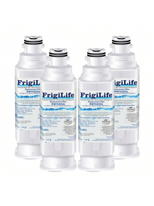FrigiLife DA97-17376B Refrigerator Water Filter Replacement For  HAF-QIN, HAF-QIN/EXP, DA97-08006C, RF23M8070SG, RF23M8070SR, RF23M8090SG, RF23M8090SR, (4PACK)