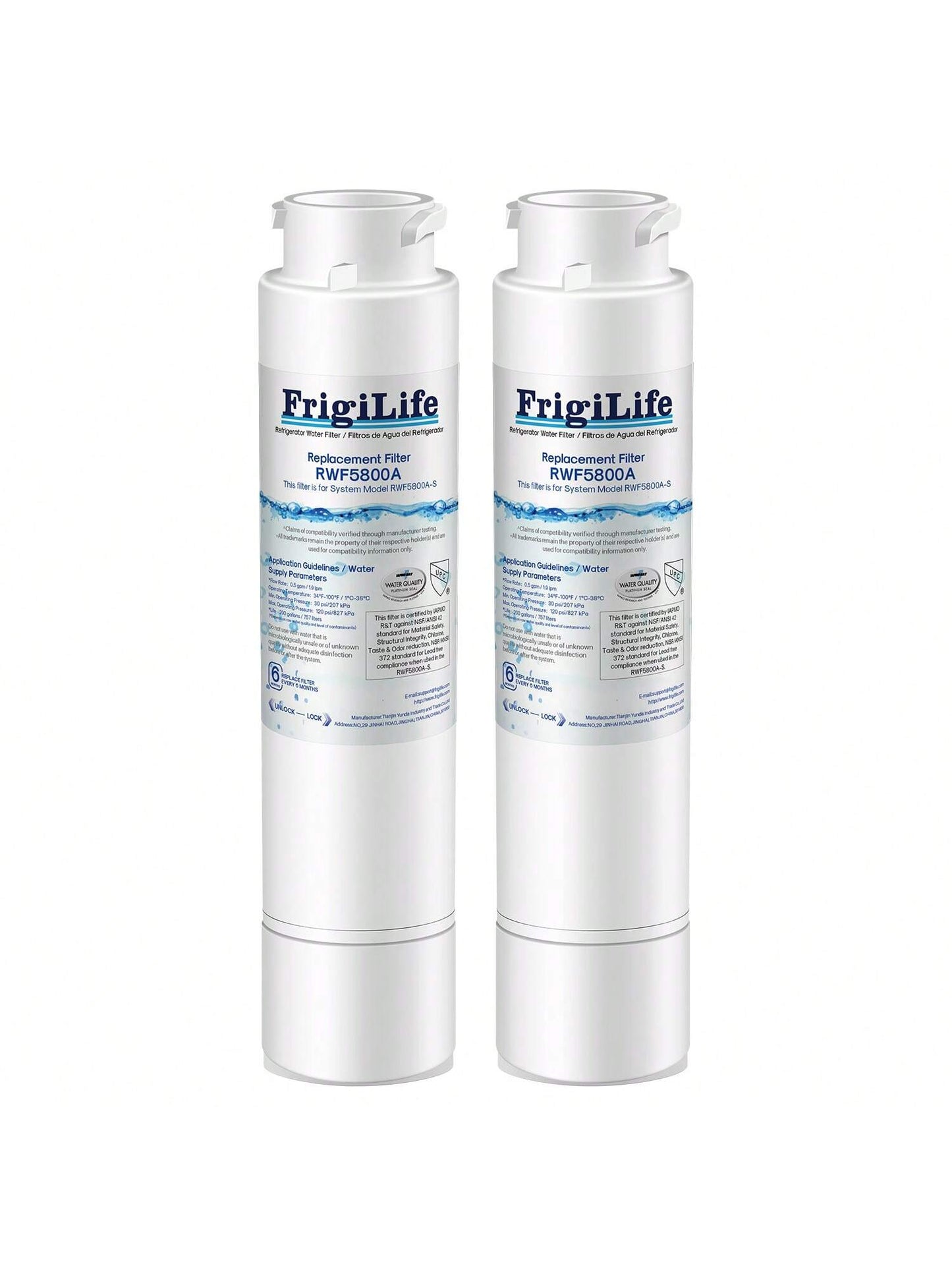 FrigiLife Refrigerator Water Filter Compatible With Frigidaire EPTWFU01, EWF02, Pure Source Ultra II, 2PACK