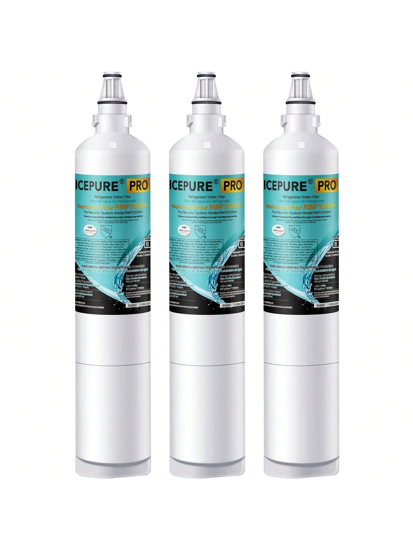 ICEPURE PRO NSF/ANSI 401 Lt600p Replacement For  5231JA2006A KENMORE 9990, 5231JA2006B, KENMORECLEAR 46-9990, 5231JA2006A-S, WFC2001, LSC27931ST, FML-2,RWF1000A Refrigerator Water Filter 3PACK