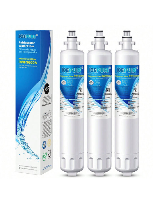 ICEPURE RPWF Refrigerator Water Filter, Replacement For GE RPWF, RWF1063, RWF3600A, WDS-RPWF, WSG-4, DWF-36, R-3600, AQF-RPWF, MPF15350, OPFG3-RF300, WF277, 3Pack