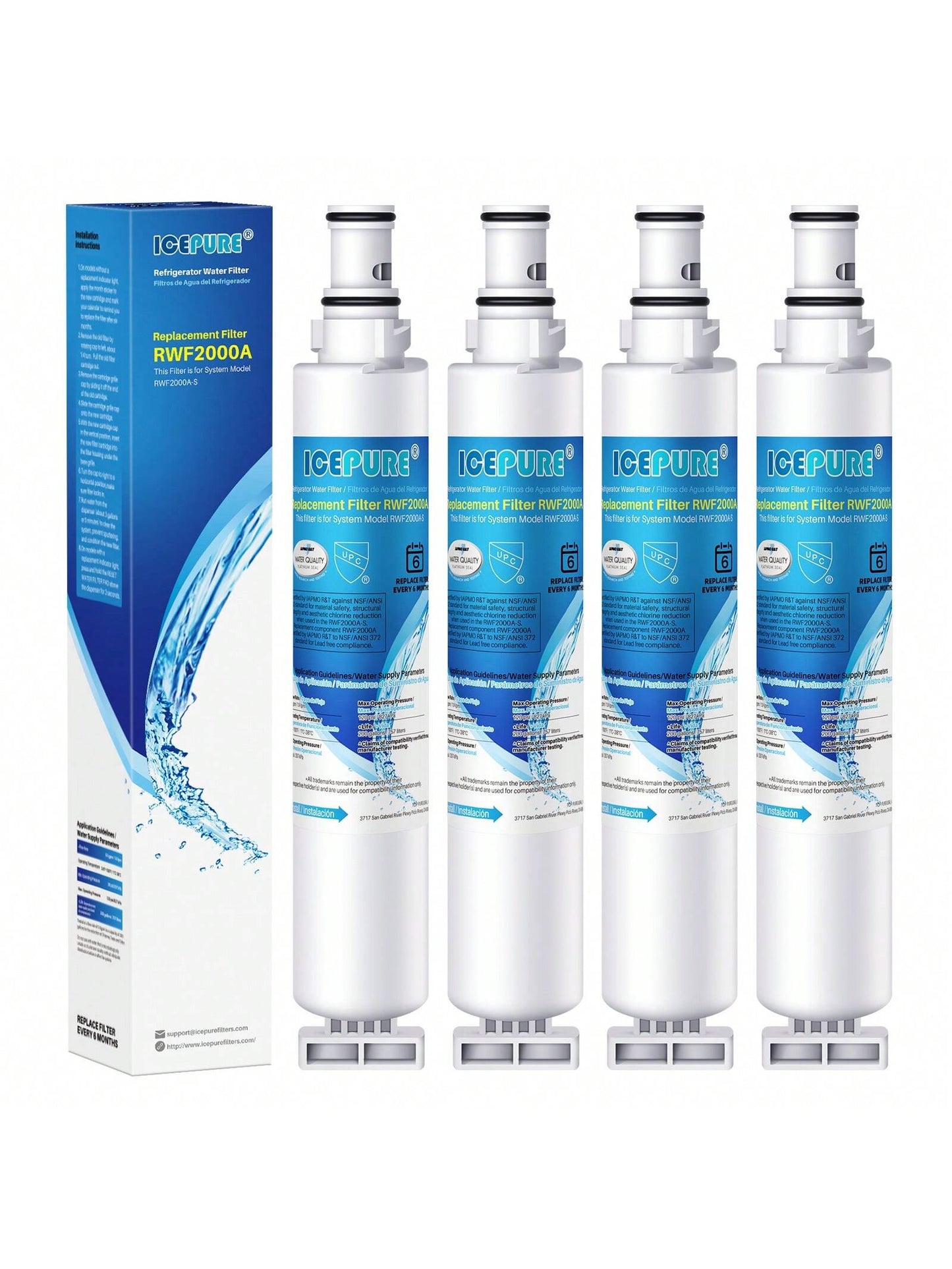 ICEPURE 4396701 Replacement For Kenmore 9915, 469915  EDR6D1,FILTER 6,RWF2000A,4396702, SGF-W10,L200V,WF-LC120V,WF293, WF-L200,LC200V,2301706,EFF-6001A, WFL200 Refrigerator Water Filter 4PACK