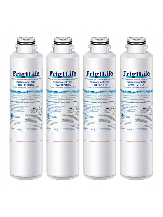 FrigiLife DA29-00020B Refrigerator Water Filter Replacement For  DA29-00020A/B, DA29-00020B-1, RF28HMEDBSR, RF263BEAESR, HDX FMS-2, HAF-CIN/EXP, RF4287HARS, DA97-08006A 469101 RWF0700A, 4PACK