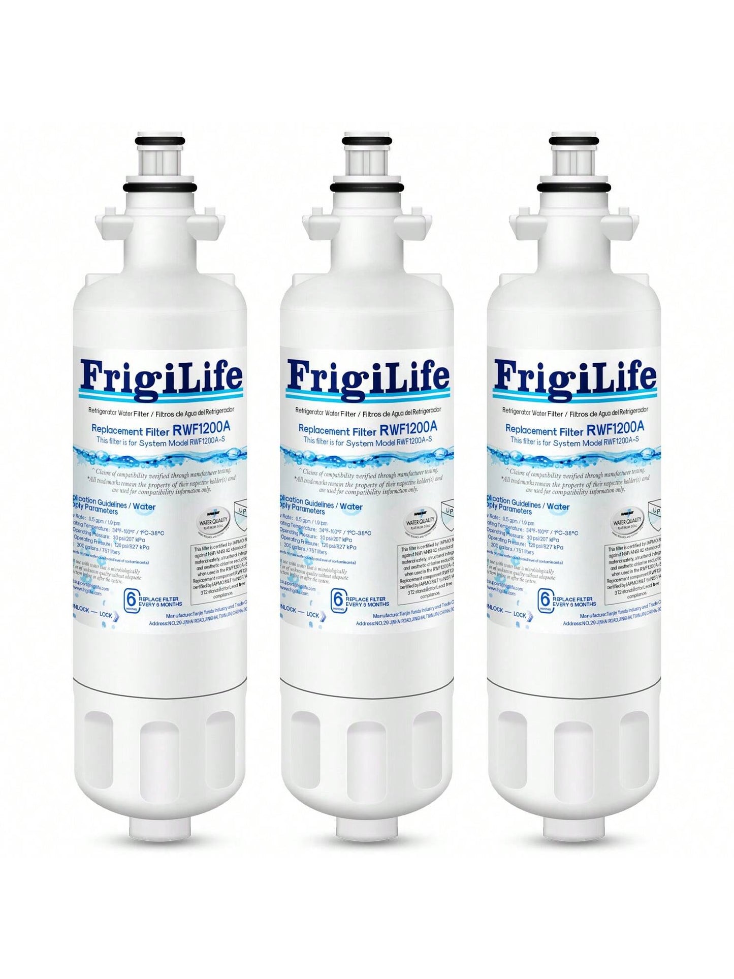 FrigiLife 9690 & ADQ36006101 Replacement For  LT700P Kenmore Elite 46-9690, ADQ36006102, HDX FML-3 RFC 1200A LT700PC LFX28968ST LFXS29626S RWF1052 RWF1200A LFXS30766S Refrigerator Water Filter,3PACK