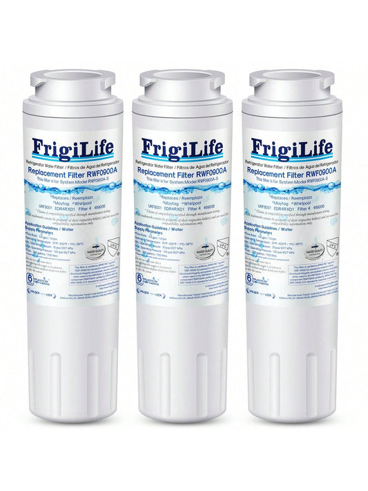 FrigiLife UKF8001 Replacement For EveryDrop Filter 4, Everydrop EDR4RXD1, Maytag UKF8001AXX-200, UKF8001P,  4396395, 469006, FMM-2 MPF15090 WF-UKF8001, SGF-M9 Refrigerator Water Filter, 3PACK