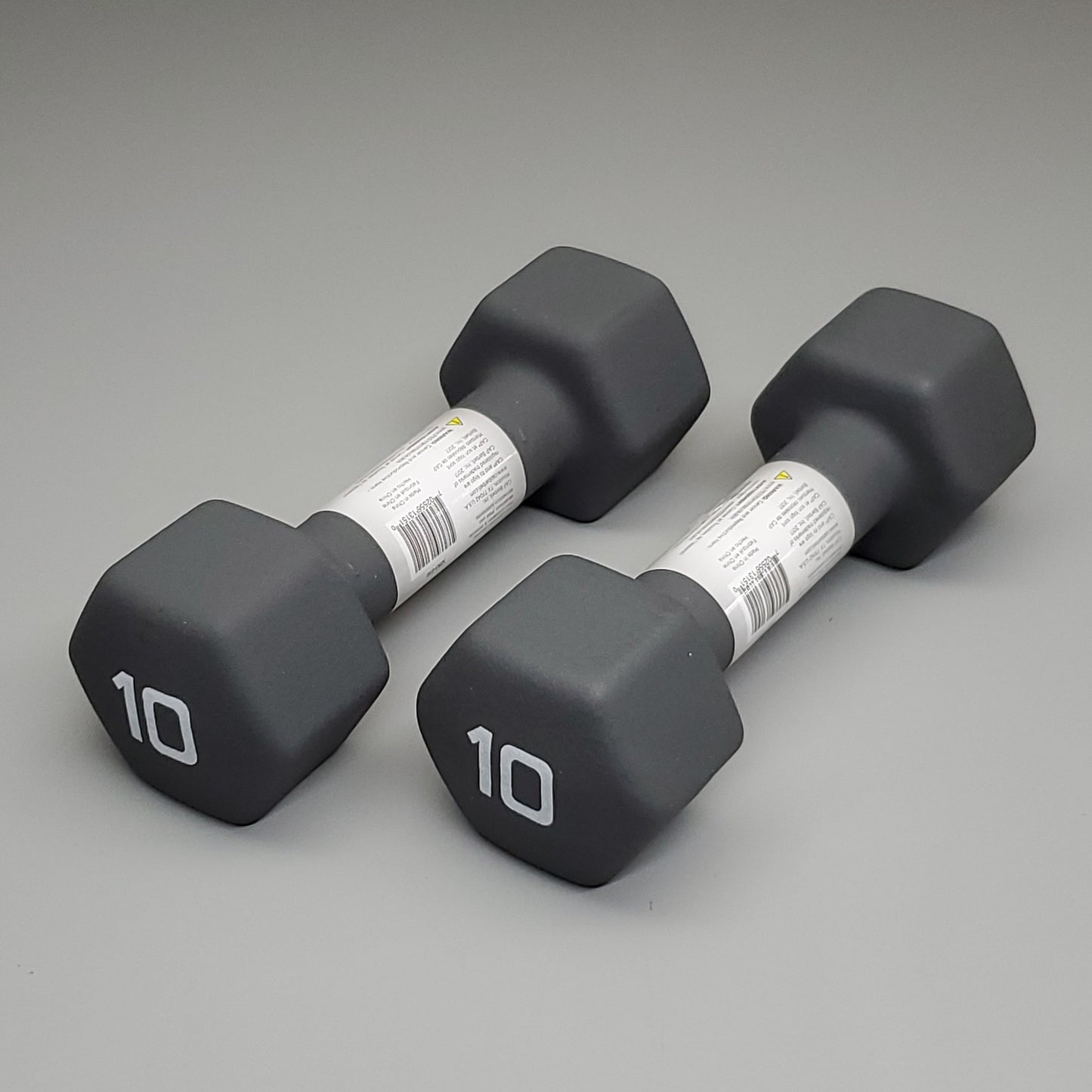 CAP 2PK! Neoprene Coated Dumbbells 10 lbs Each Grey SDN5-010 (New)