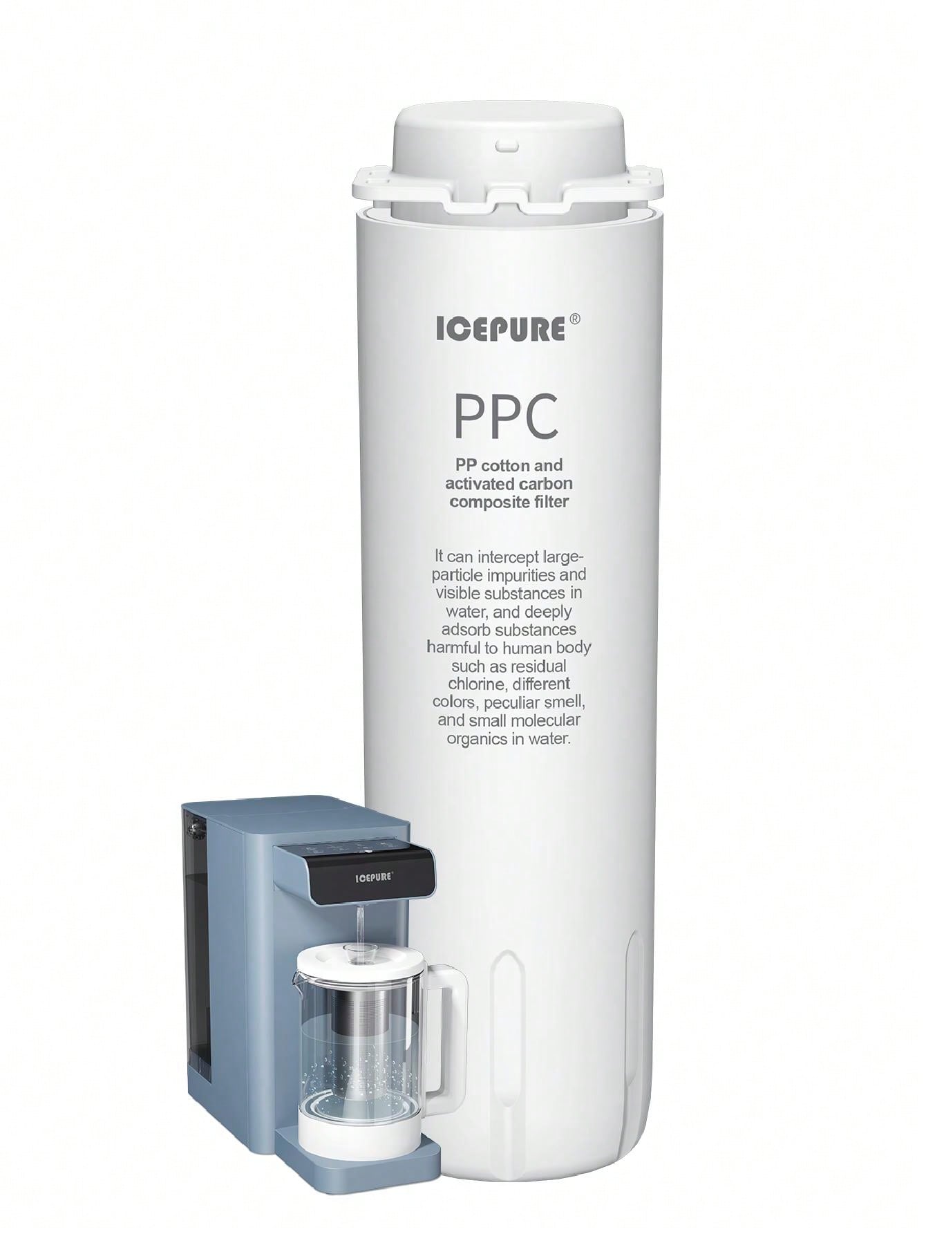 ICEPURE WFC003 PPC Filter Replacement Cartridge, Replacement For Countertop Reverse Osmosis Water Filtration System, 6-12 Months Lifetime (1 Pack)
