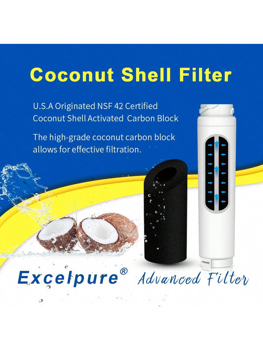 EXCELPURE 9000 077104 UltraClarity REPLFLTR10 Refrigerator Water Filter Replacement For Bosch Ultra Clarity 9000194412, 644845, B26FT70SNS, B22CS80SNS, B22CS50SNS, 0060820860, 3PACK