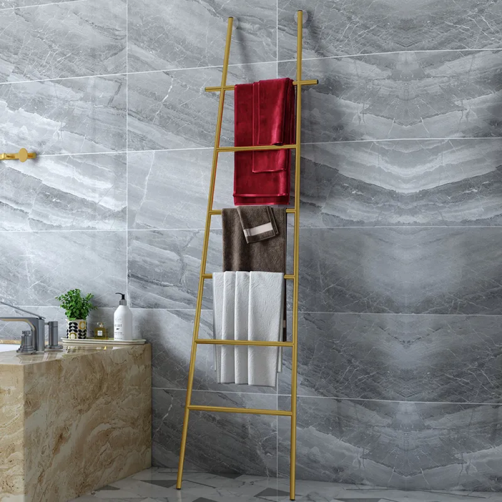 Freestanding Bath Ladder Storage Towel Rack