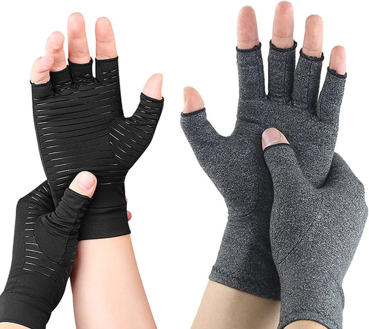 2 Pairs Arthritis Compression Gloves, Relieve Arthritis, Carpal Tunnel, Rsi，Copper Compression Gloves