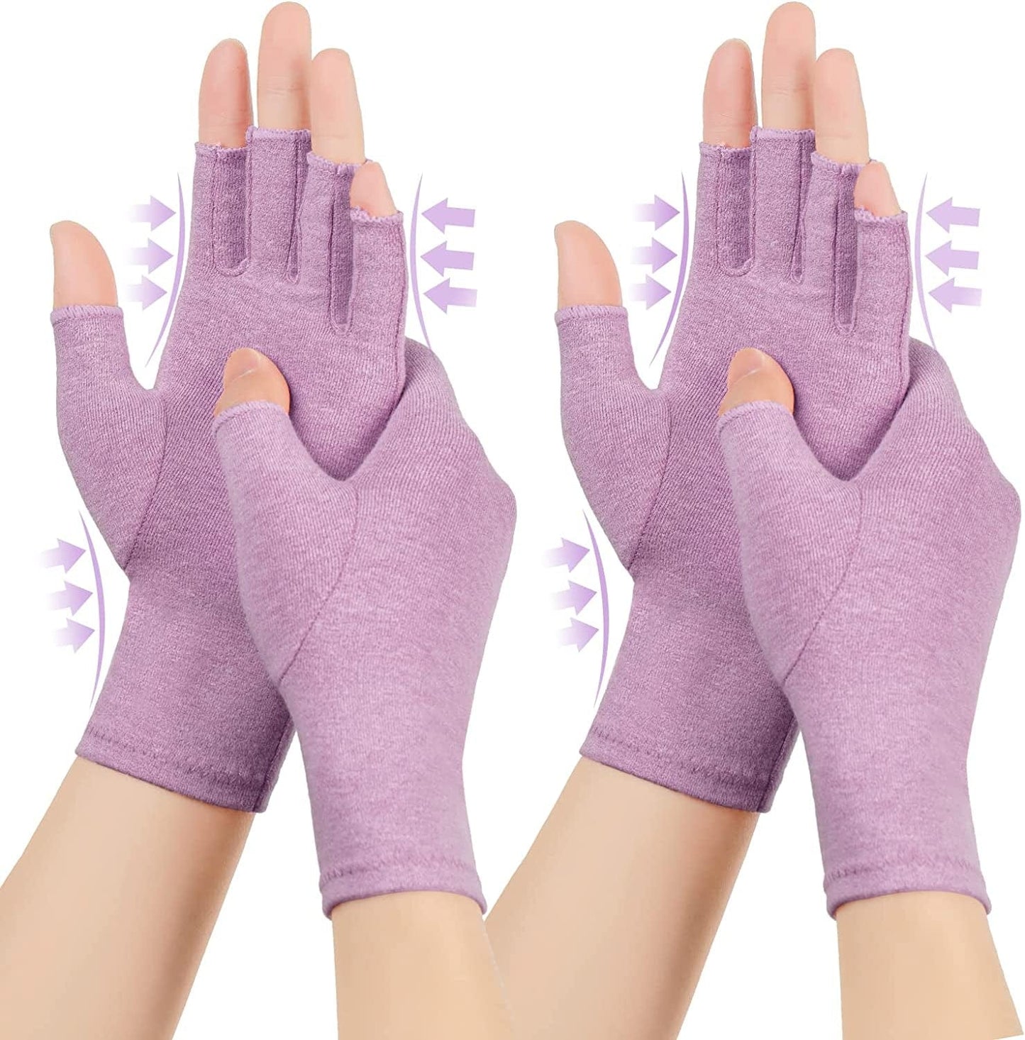 2 Pairs Arthritis Compression Gloves, Relieve Arthritis, Rheumatoid, Osteoarthritis, Carpal Tunnel Pain, Compression Gloves for Arthritis for Women & Men, Gloves for Work, Warm Moisture Absorption