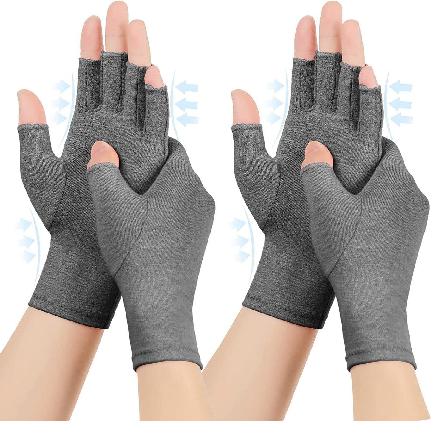 2 Pairs Arthritis Compression Gloves, Relieve Arthritis, Rheumatoid, Osteoarthritis, Carpal Tunnel Pain, Compression Gloves for Arthritis for Women & Men, Gloves for Work, Warm Moisture Absorption