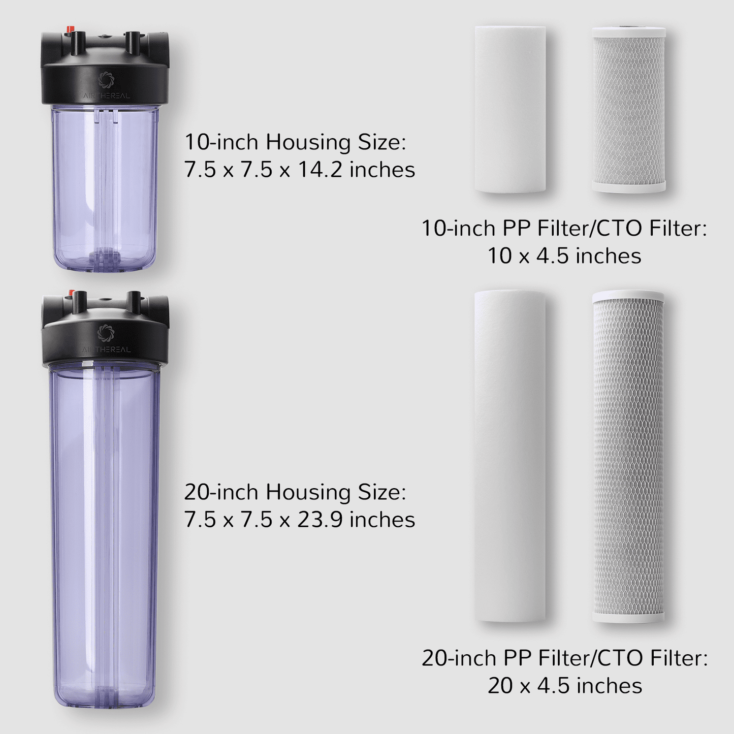 20"x4.5" Whole House Water Filter Housing