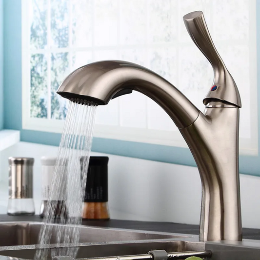 Modern High-Arc Pullout Kitchen Faucet with Dual Function Spray