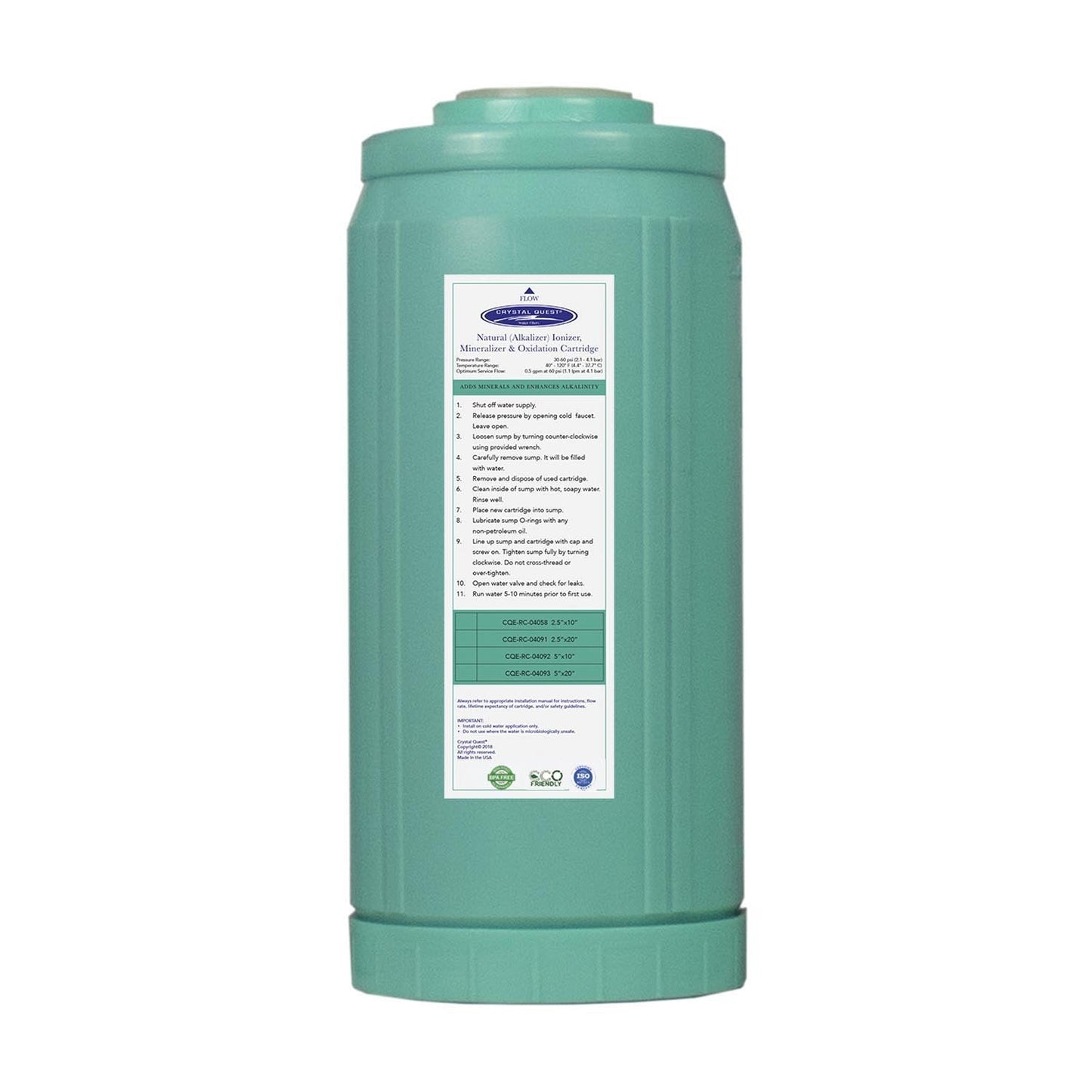 Alkalize/Ionizer, Mineralizer & Oxidation Cartridge