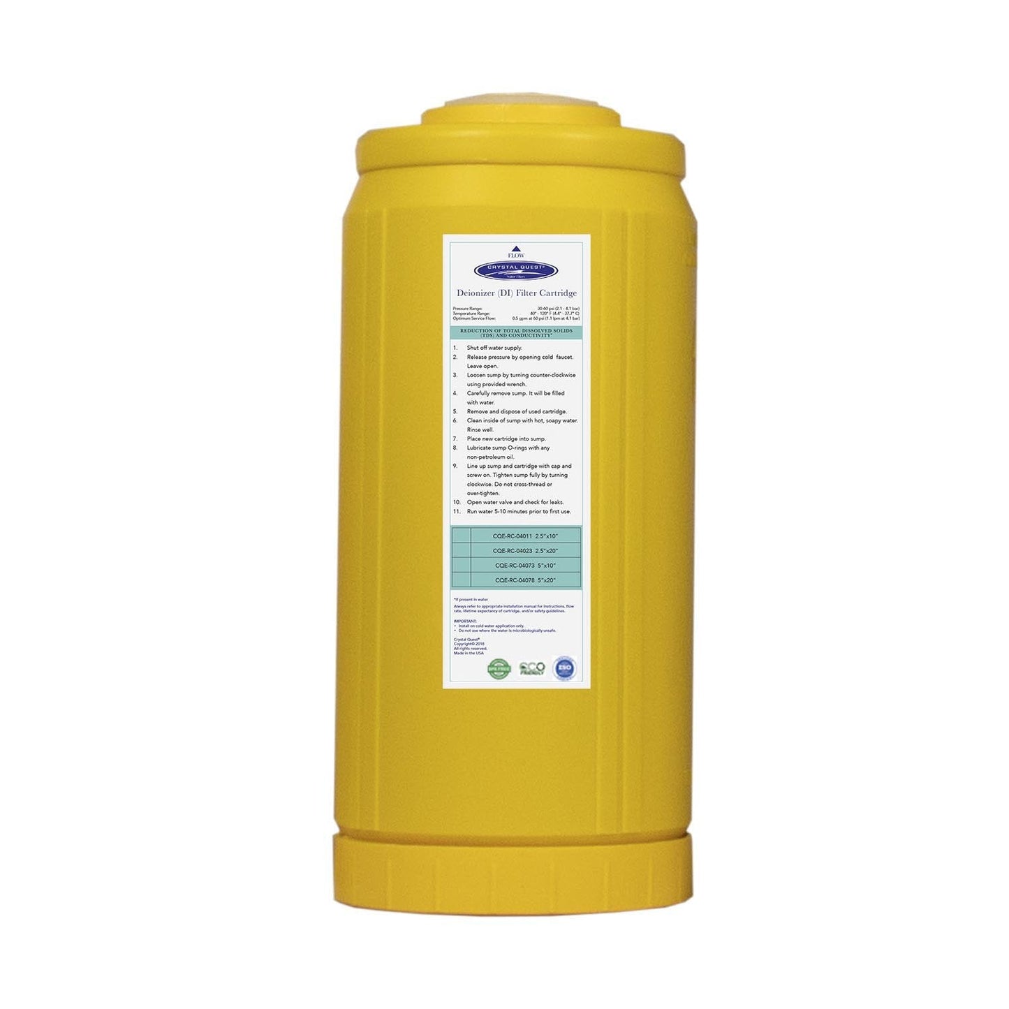 Demineralizer Filter Cartridge
