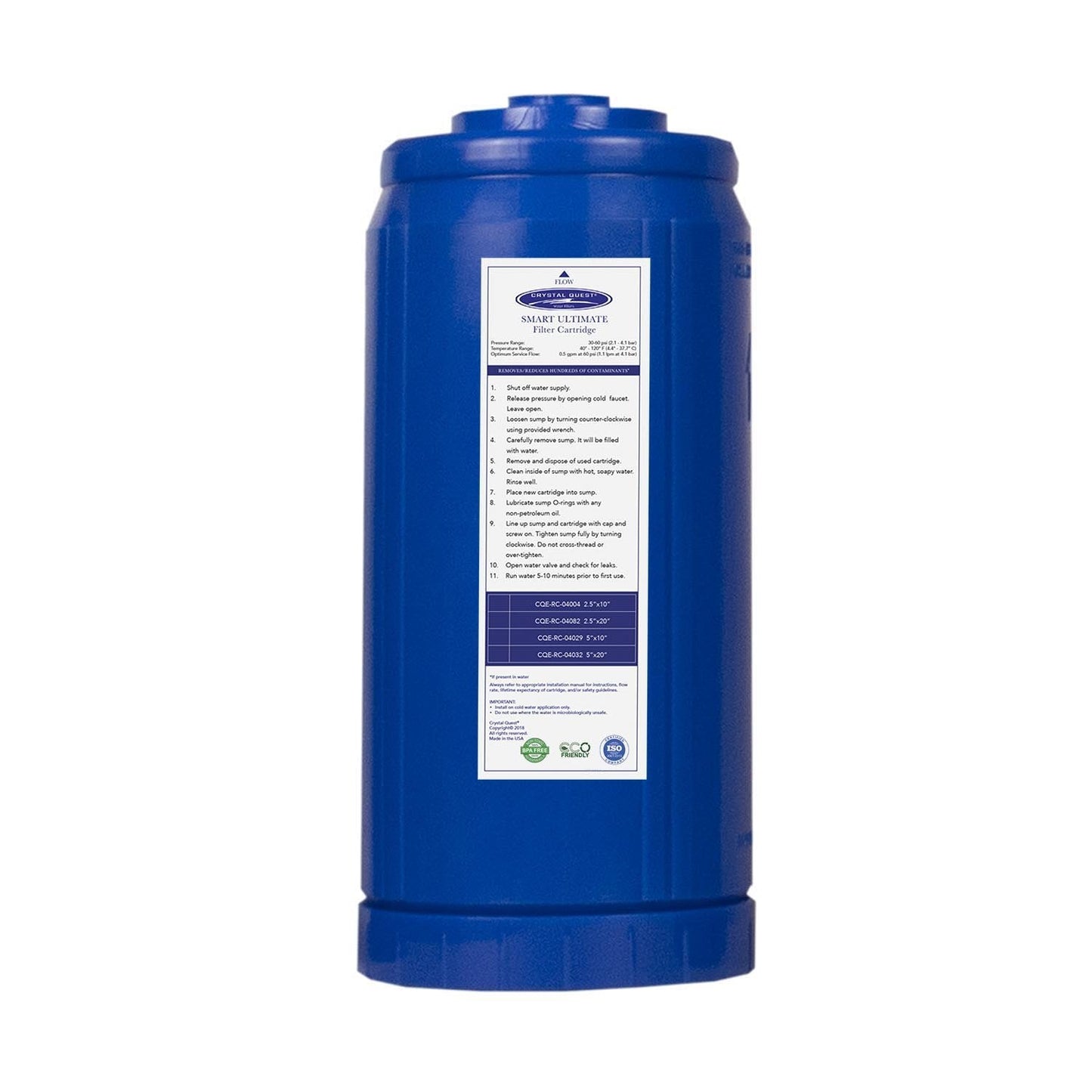 4-5/8" x 9-3/4" / SMART Ultra SMART Filter Cartridge - Water Filter Cartridges - Crystal Quest