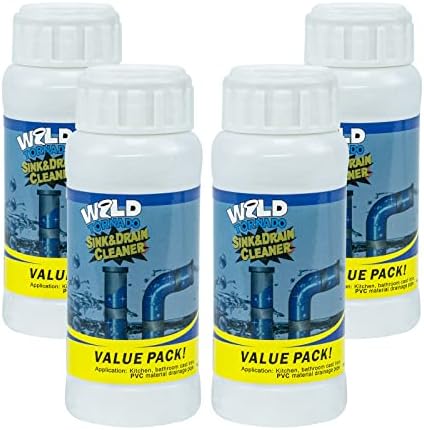 Wild Tornado Pipe Dredge,Powerful Sink Cleaner Powder Fast Foaming for Kitchen Toilet Pipeline Quick Cleaning Tool（4pcs）