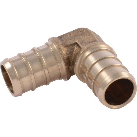 SharkBite 1/2 In. x 1/2 In. Barb 90 Deg. Brass PEX Elbow (1/4 Bend) (25-Pack)