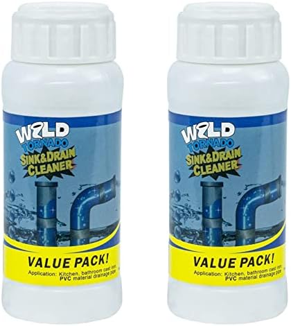 Wild Tornado Sink and Drain Cleaner, Powerful Drain Clog Remover, Pipe Dredge Fast Foaming Sink Drain Cleaner for Kitchen and Pipes Quick Cleaning Tool (2 PCS)