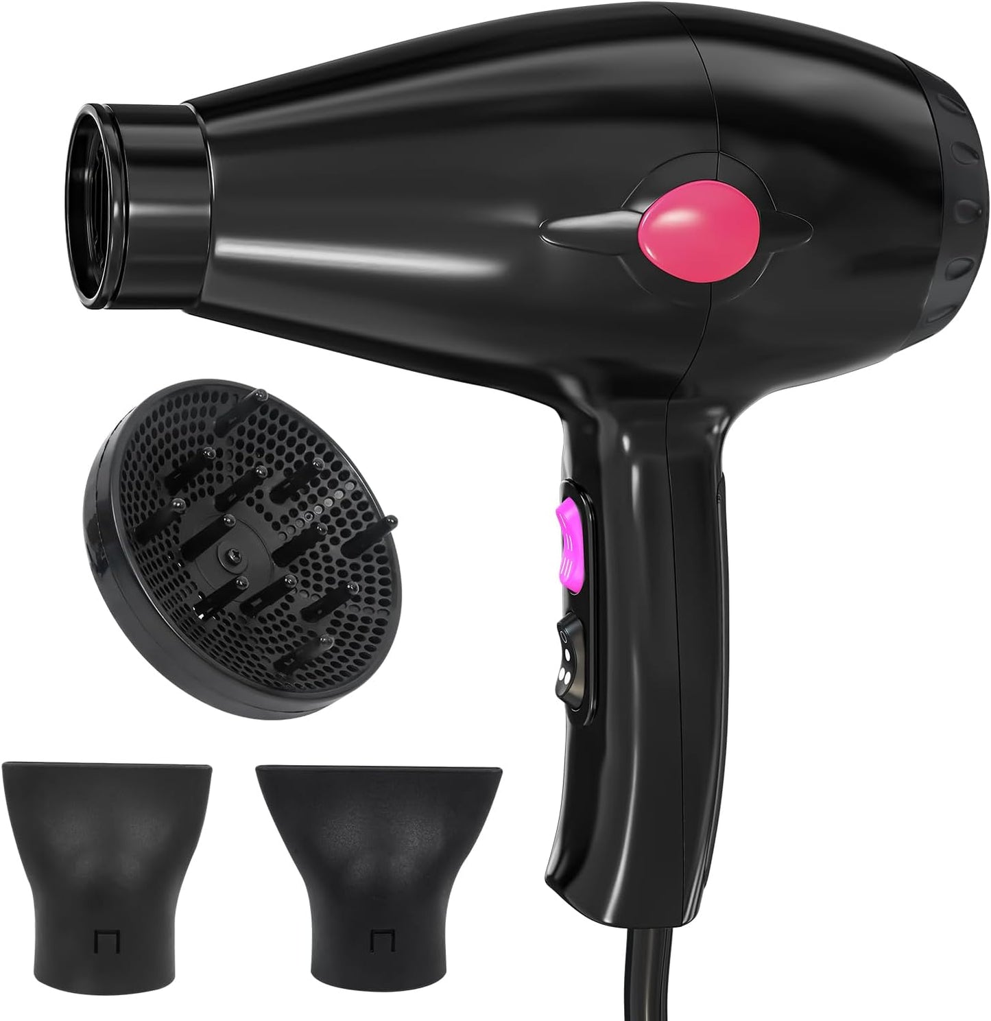 Professional Salon Hair Dryer, 2100W Hair Blow Dryer | Blow Dryer with Diffuser,High Power&Strong Wind Hair Dryer for Normal & Curly Hair