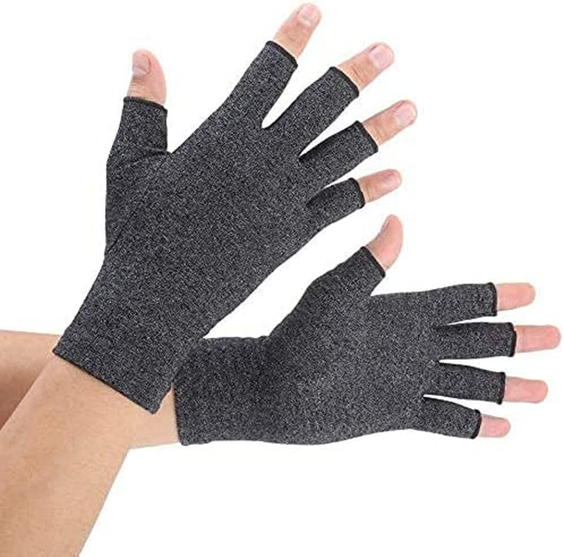 Gogreen Sprouter David Copper Compression Arthritis Gloves. Best Copper Infused Glove for Arthritis Hands, Carpal Tunnel, Computer Typing, Hand Support. Fingerless for Women and Men (Pink, Large)