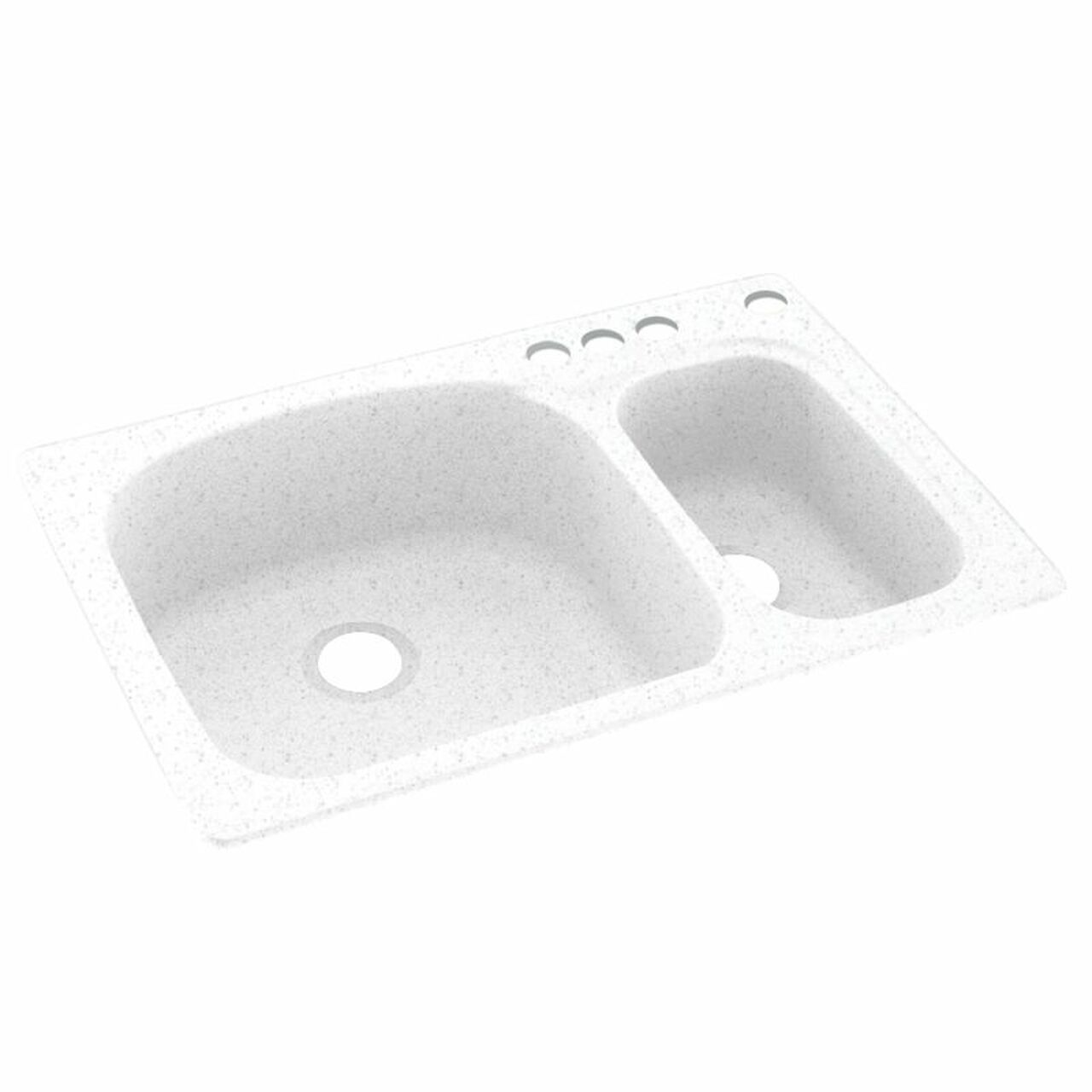 Swan Surfaces KSLS3322.035 Large/Small 33x22 Arctic Granite Drop In Kitchen Sink