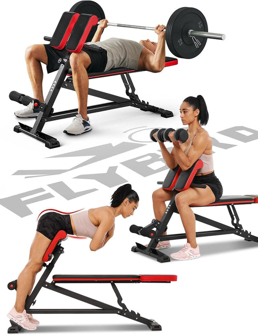 FLYBIRD 3 in 1 Workout Bench, Roman Chair, Weight Bench and Sit Up Bench - $90