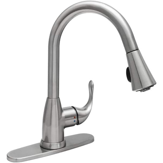 Pull-Down Sprayer Kitchen Faucet Single-Handle Stainless Steel