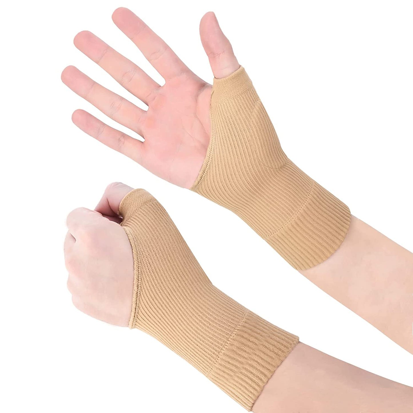 Thumb Wrist Compression Gloves (1 Pair), Breathable Wrist Support Brace Thumb Sleeve with Soft Gel Pads for CMC Joint Pain Relief, Comfortable Thumb Brace for Arthritis, Tendonitis, Sprains, Strains, Carpal Tunnel and Trigger Thumb