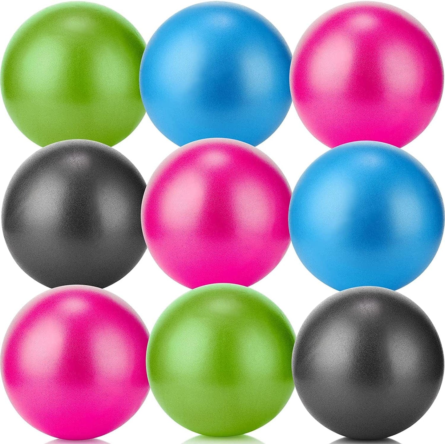 9 Pcs Small Pilates Ball Mini Exercise Ball 9 Inch Workout Ball Core Ball Soft Yoga Ball for Stability Barre Bender Training Stretching Physical Posture, Improves Balance