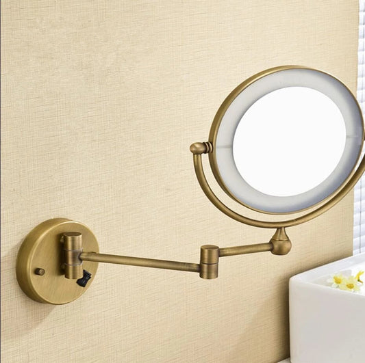 Wall Mounted Extendable Magnifying Bathroom Mirror with LED Light