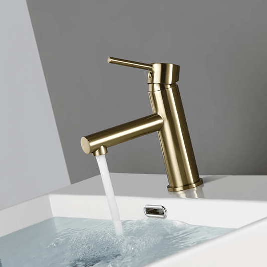 Brushed Gold Single Handle Deck-mounted Mixer Faucet